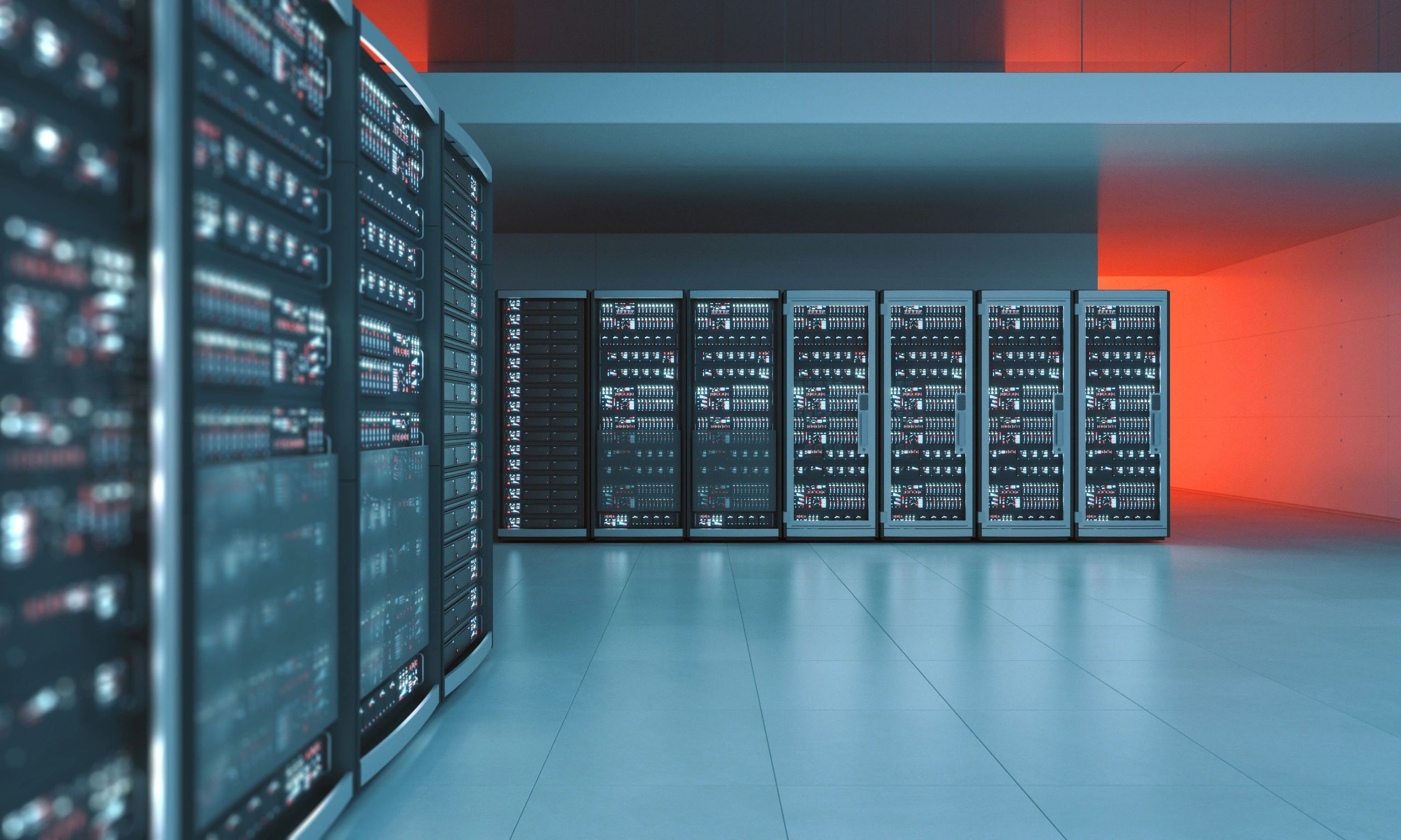 Modern data center servers representing secure IT infrastructure