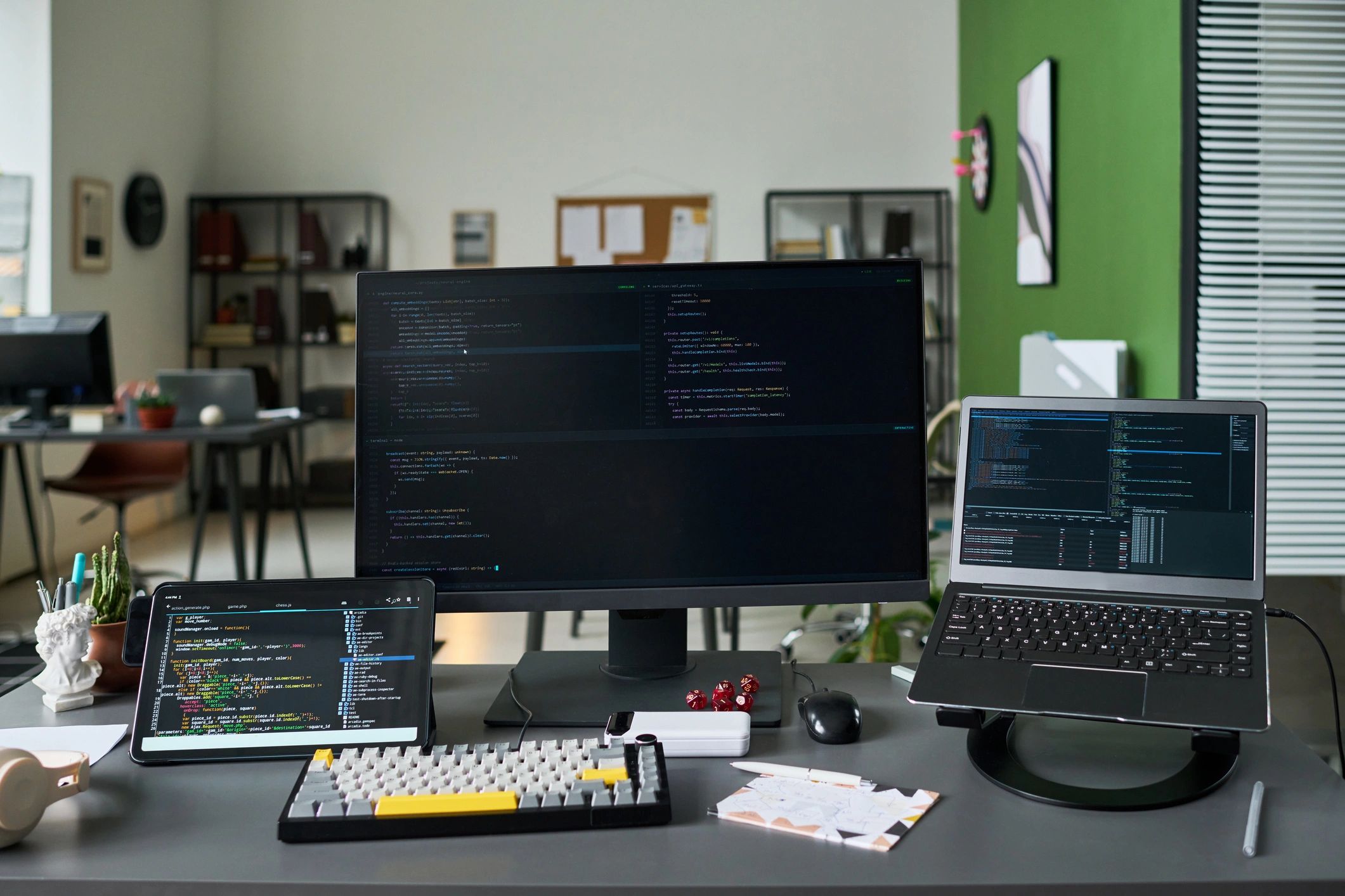 Technology workspace representing secure firewall and network management